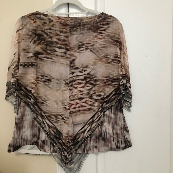 French Blue Double Layer Tank with Sheer Overlay - Picture 5 of 6